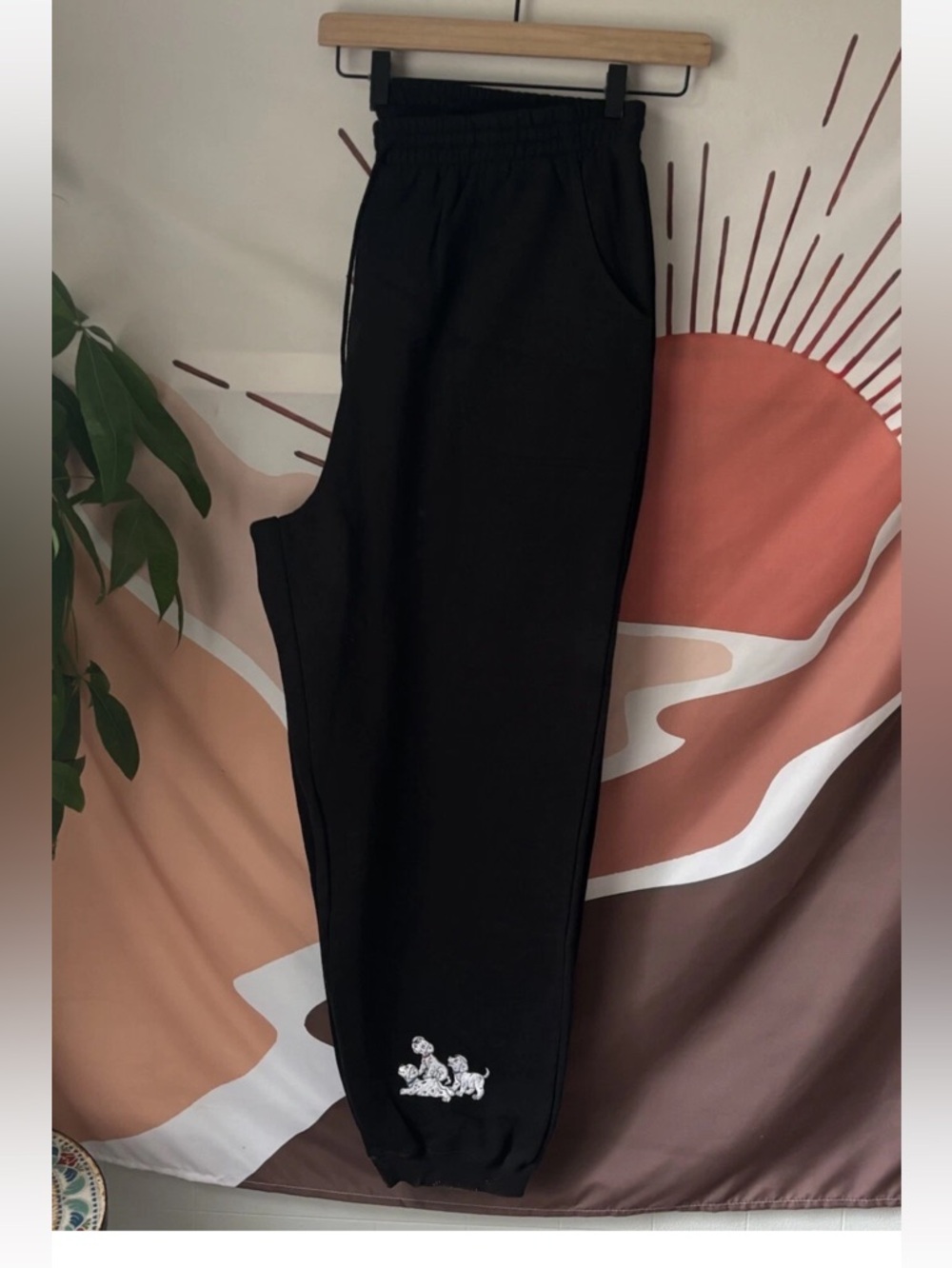NWT Vintage Disney 101 Dalmatians Sweatpants Joggers 90s Black USA Made 1X